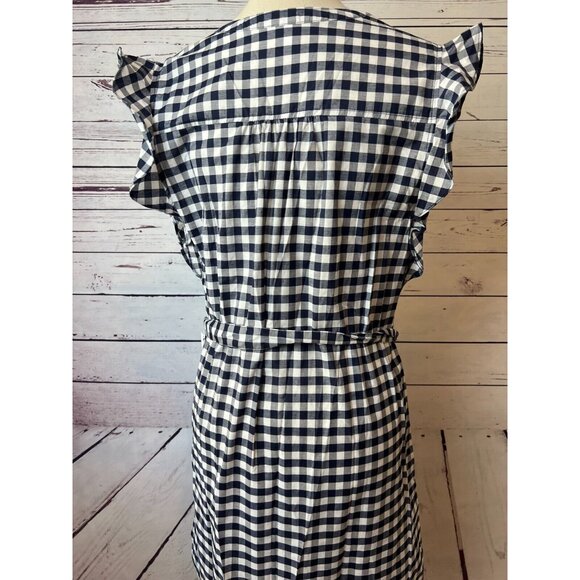 NWT Old Navy A-Line Dress Gingham Plaid size Large Ruffle Belted Summer Western - Picture 11 of 11